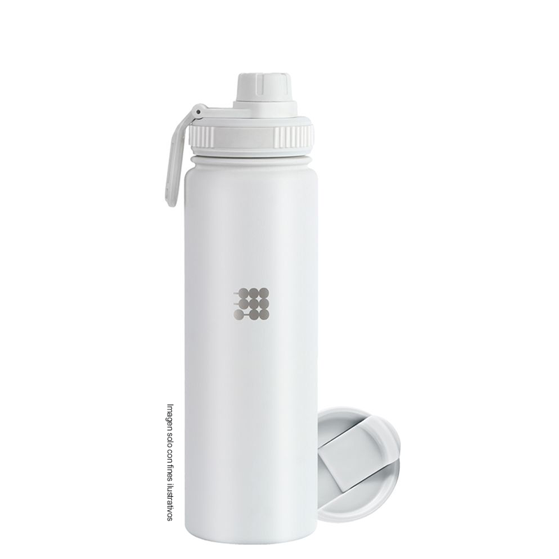 Termo para agua, 24 oz, CTHB24-7, Cubitt, acero inoxidable, blanco