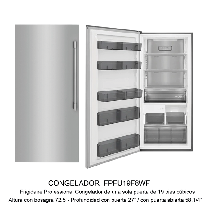 Gemelas FRIGIDAIRE Refrigeradora FPRU19F8WF + Congelador FPFU19F8WF + TRIM KIT TRMKTEZ2FL79