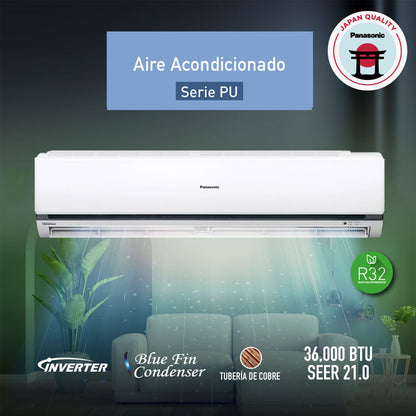 Aire acondicionado Split Inveter 36,000 BTU/h Panasonic CS/CU-PU36AKV-2