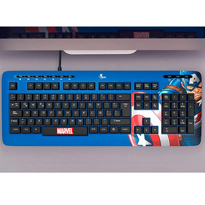 XTECH MARVEL CAPTAIN AMERICA TECLADO ALAMBRICO XTK-M401CA AZUL
