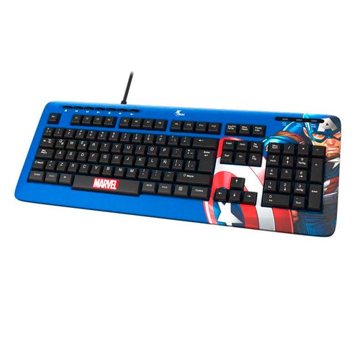 XTECH MARVEL CAPTAIN AMERICA TECLADO ALAMBRICO XTK-M401CA AZUL
