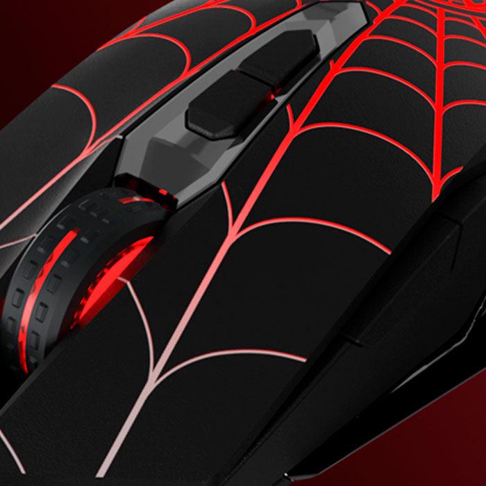 XTECH MARVEL SPIDER-MAN MOUSE ALAMBRICO GAMINGXTM-M520SM NEGRO-ROJO