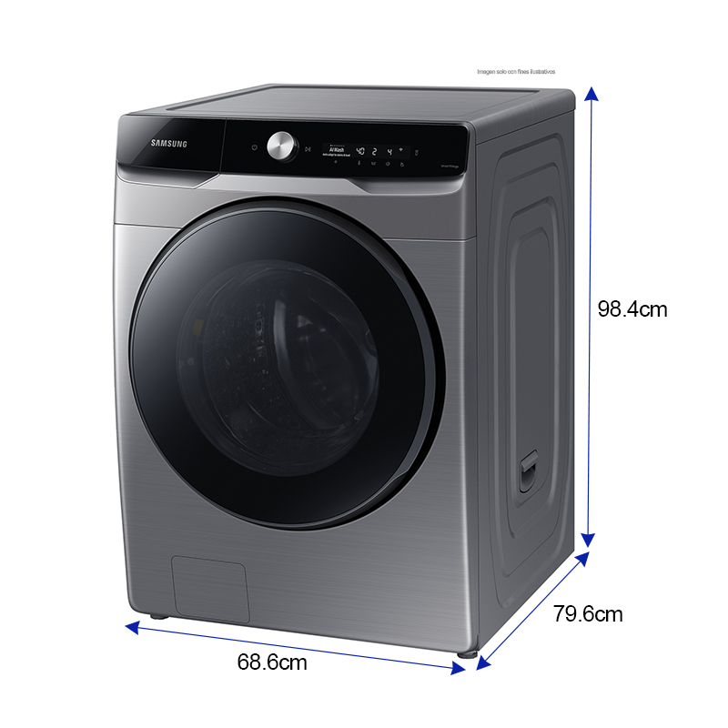 Lavadora y secadora carga frontal eléctrica WD20T6300GP/AX Samsung 20 KG de lavadora 12Kg Secado de secado en acabado color gris