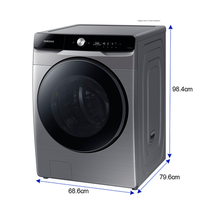 Lavadora y secadora carga frontal eléctrica WD20T6300GP/AX Samsung 20 KG de lavadora 12Kg Secado de secado en acabado color gris