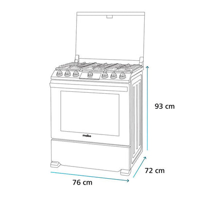 Estufa MABE de 30" a gas EMH7613DTSS0