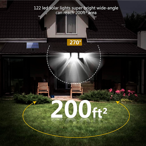 Solar tipo pared flood light 3 modulos con sensor de movimiento