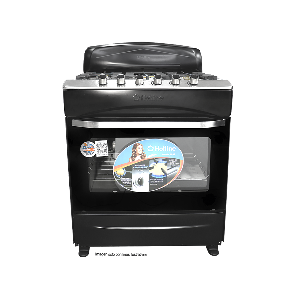 Estufa a gas de 30" HLGR3000 Hotline de 5 quemadores mesa de acero inoxidable parrillas de acero fundido