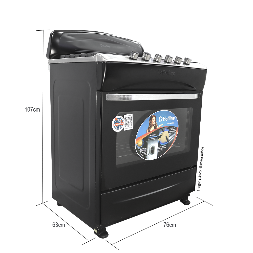 Estufa a gas de 30" HLGR3000 Hotline de 5 quemadores mesa de acero inoxidable parrillas de acero fundido