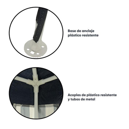 TOLDA ESTRUCTURA DE METAL Y CARPA DE PVC, MEDIDAS 2.4X2.4M 817-30277A