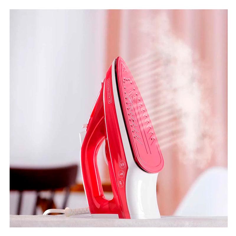 BLACK & DECKER PLANCHA VAPOR IRBD302  ROJO SUELA ANTIADHERENTE