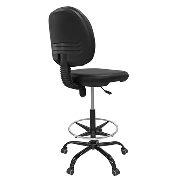 Silla cajero DC-80PU tapizado en cuero sintético color negro