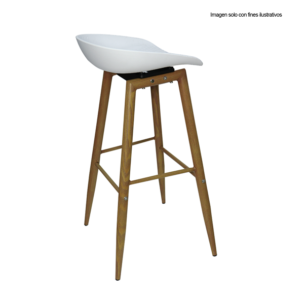 Silla Bar SL-7038C color blanco de polipropileno y patas