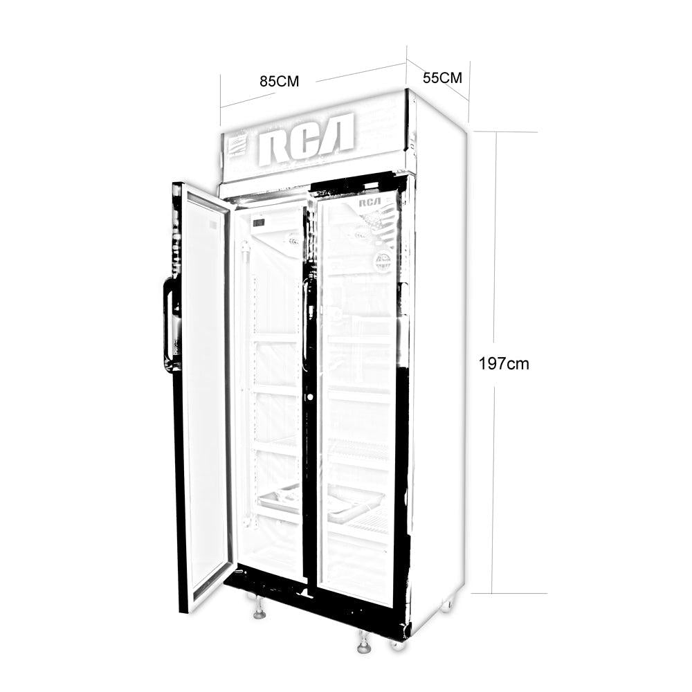 RCA ENFRIADOR COMERCIAL 22 PC RCSC22 UNA PUERTA NEGRO 4 PARRILLAS DE ALAMBRON 2 PUERTA