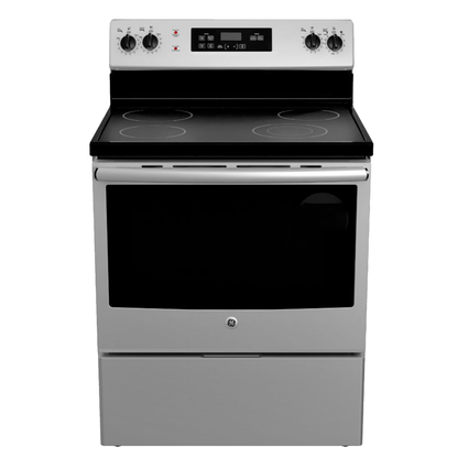 Estufa eléctrica 30"  GE Mod: JCBS631SFSS vitroceramica 4 quemadores easyclean pro