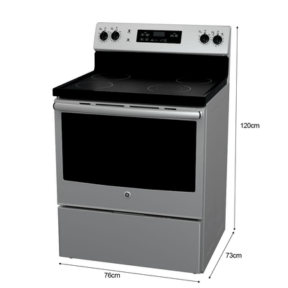 Estufa eléctrica 30"  GE Mod: JCBS631SFSS vitroceramica 4 quemadores easyclean pro