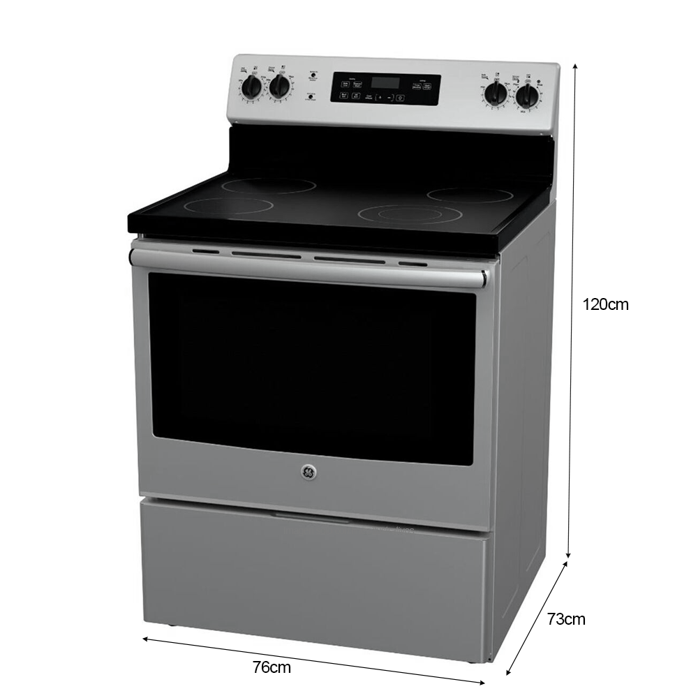 Estufa eléctrica 30"  GE Mod: JCBS631SFSS vitroceramica 4 quemadores easyclean pro