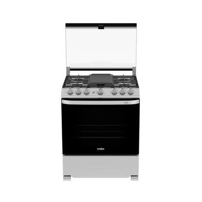 Estufa a gas 30" EMH7602JS0 Mabe 6 quemadores color silver encendido electrónico