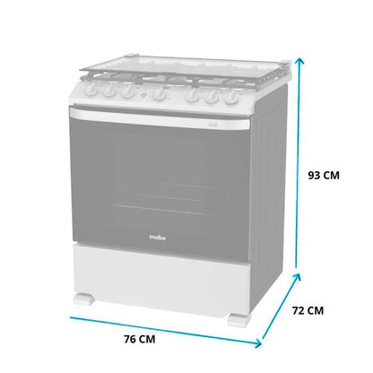 Estufa a gas 30" EMH7602JS0 Mabe 6 quemadores color silver encendido electrónico