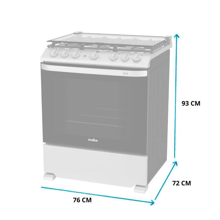 MABE ESTUFA A GAS 30" EMH7602JS0 SILVER 6 QUEMADORES EASYCLEAN PRO