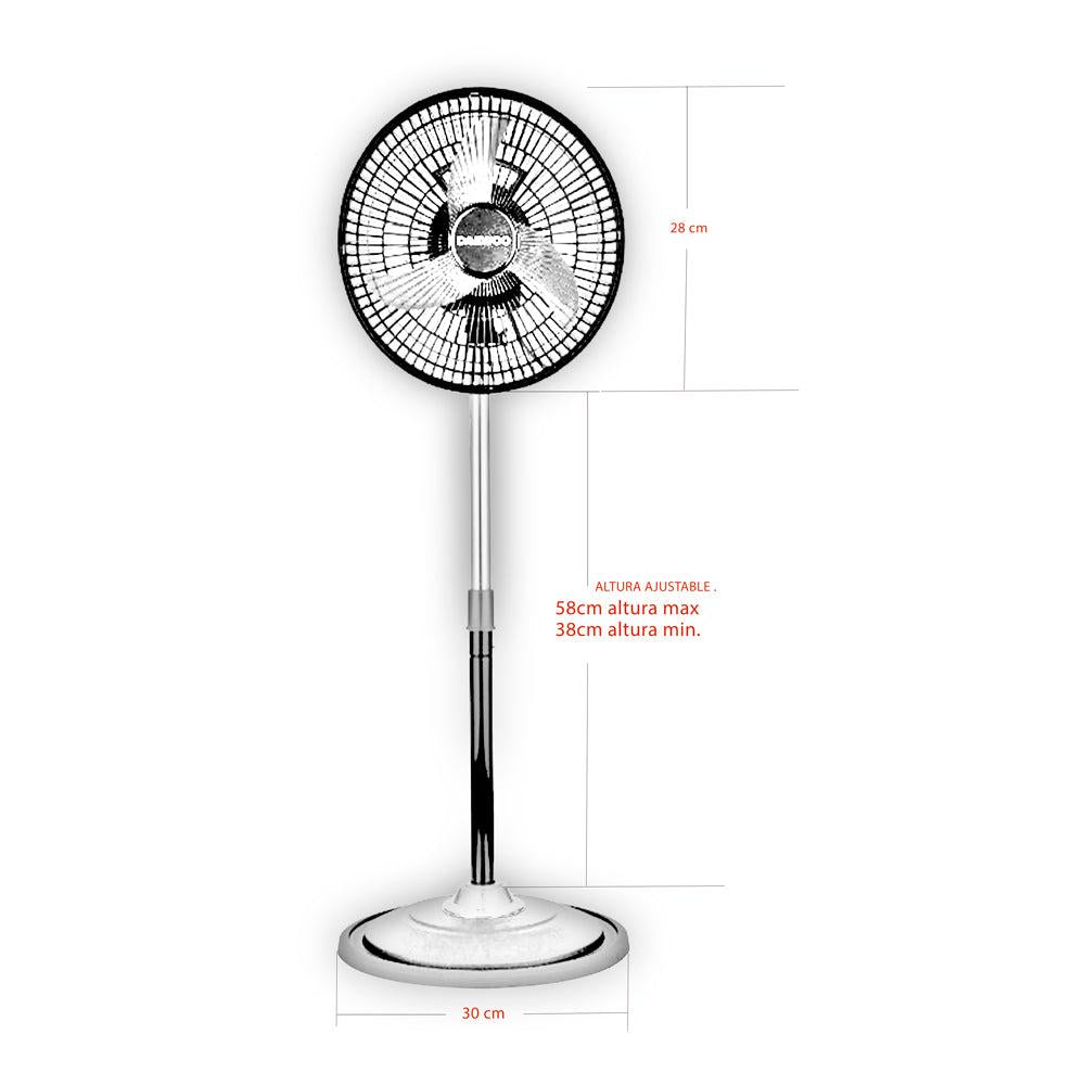 DAEWOO ABANICO DE PEDESTAL DE 10" COLORES SURTIDOS