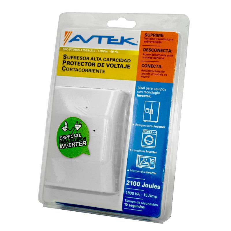 AVTEK PROTECTOR Y SUPRESOR DE VOLTAJE DE ALTA CAPACIDAD PARA EQUIPOS INVERTER 120VAC-2100 JOULES SPC-PTINAS-1T515/21J