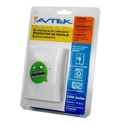 AVTEK PROTECTOR Y SUPRESOR DE VOLTAJE DE ALTA CAPACIDAD PARA EQUIPOS INVERTER 120VAC-2100 JOULES SPC-PTINAS-1T515/21J