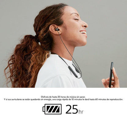 Audífonos In-Ear Inalámbricos, WI-C100/BZUC, Sony, Bluetooth, Color negro