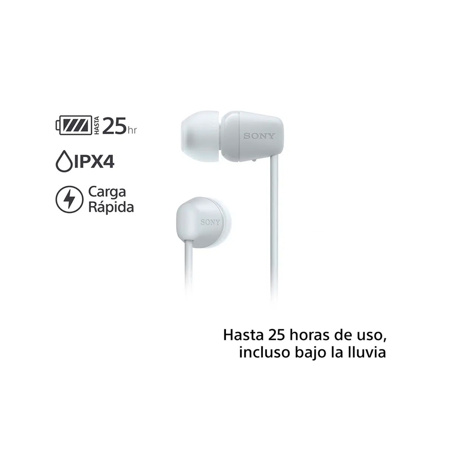 SONY AUDÍFONOS INTERNOS INALÁMBRICOS WI-C100/WZUC BLANCO