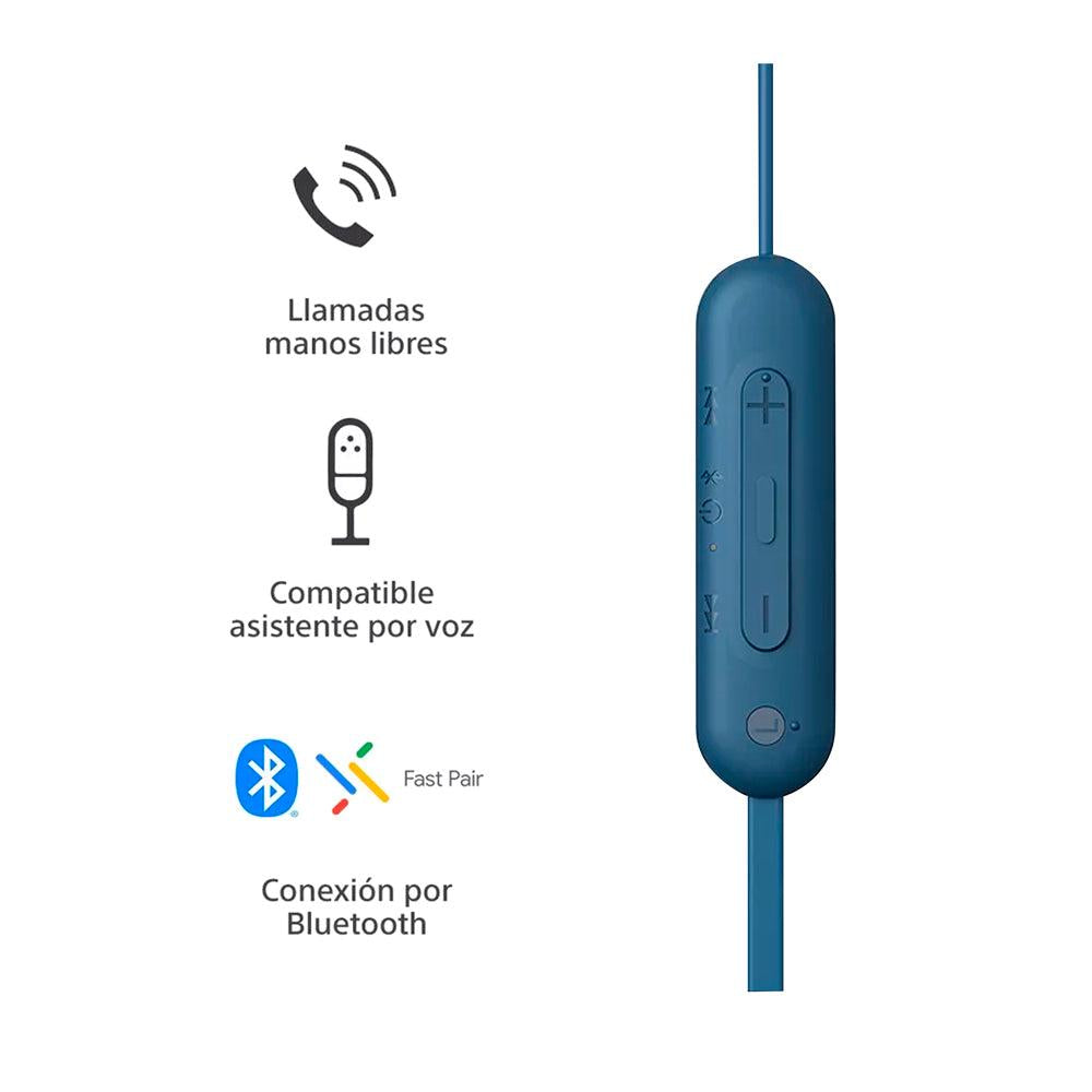 SONY AUDÍFONOS INTERNOS INALÁMBRICOS WI-C100/LZUC AZUL