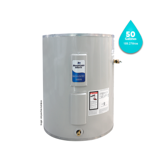 Calentador de agua 50 gls. Eléctrico Bradford White. RE250LN6-1NCWW