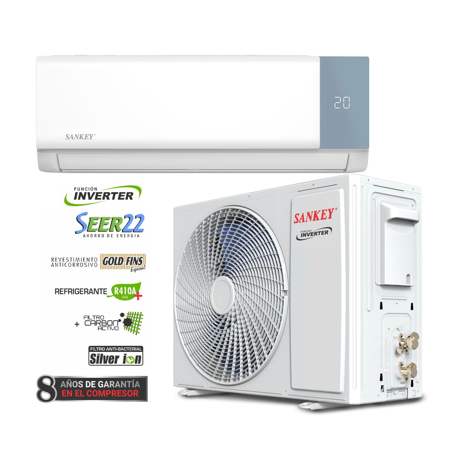 Aire acondicionado Split Inverter 12,000 BTU ES-12INVW8