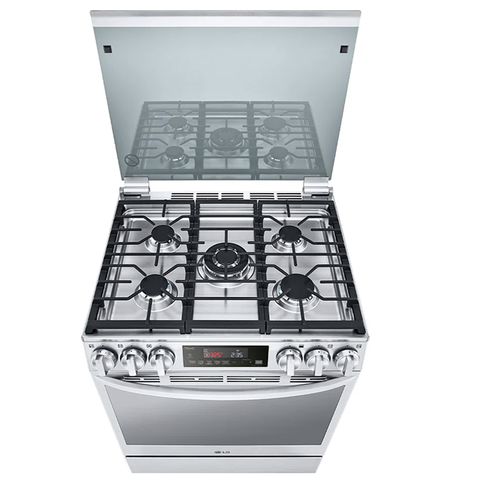 Estufa a gas 30" LRGL5847S instaview, freidora de aire, ThinQ, Easyclean.