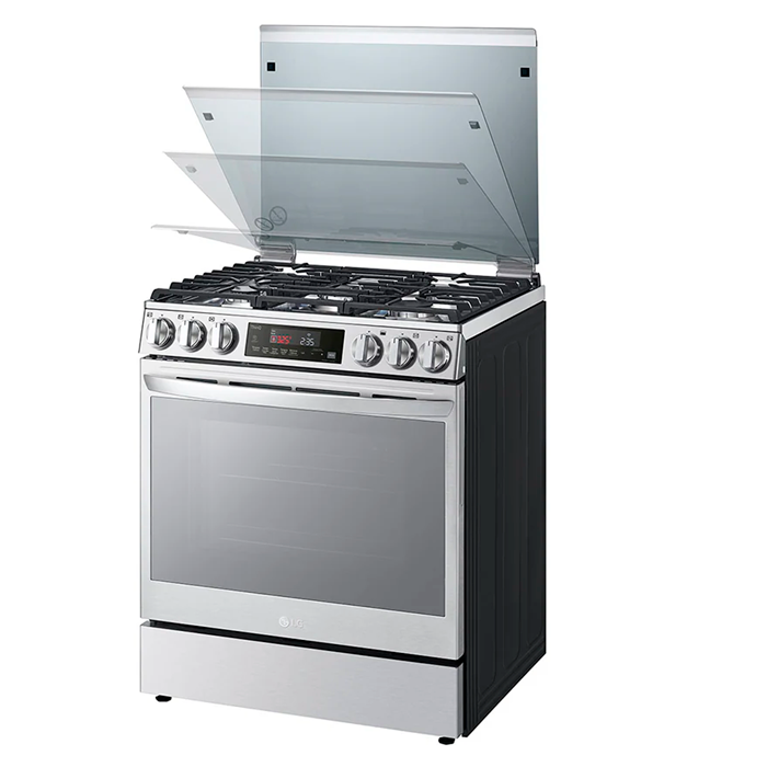 Estufa a gas 30" LRGL5847S instaview, freidora de aire, ThinQ, Easyclean.