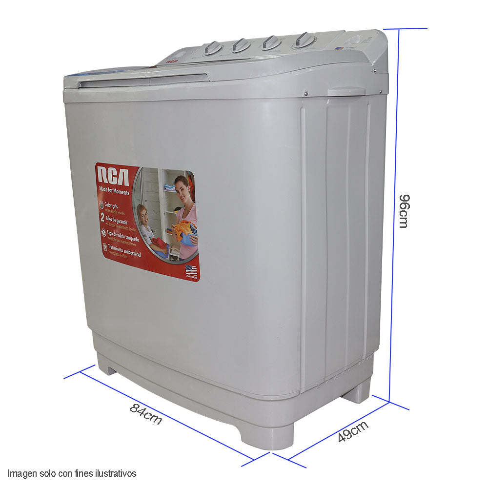 Lavadora Semiautomática 11,5 kg RCA RCWM115 color gris