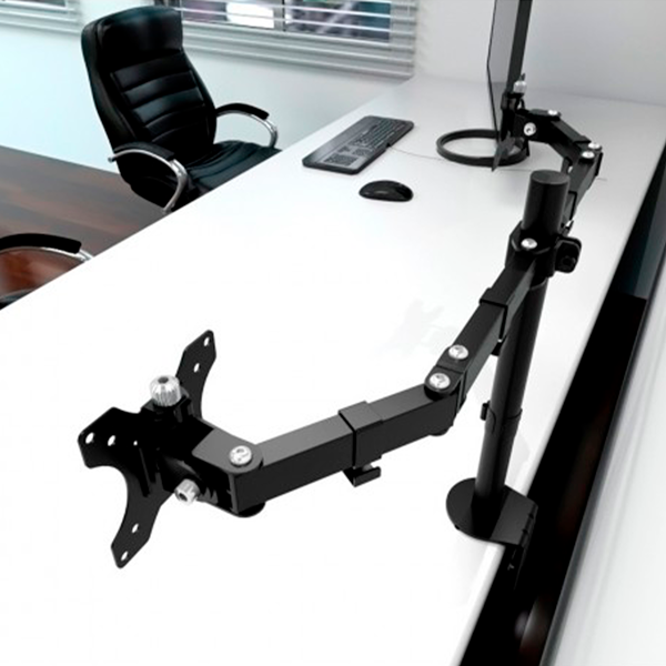 Soporte de escritorio para 2 monitores 13”–32” ajustable estándar