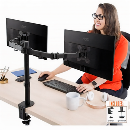 Soporte de escritorio para 2 monitores 13”–32” ajustable estándar