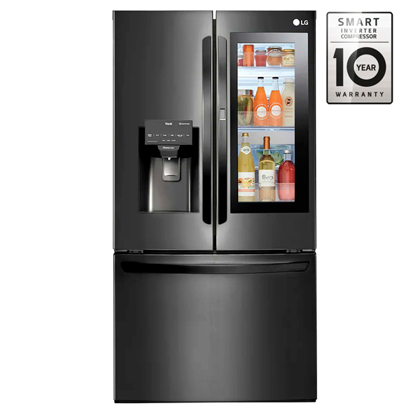 Refrigeradora 30pc GM78SXT de LG linear inverter Door in Door instaview negro.