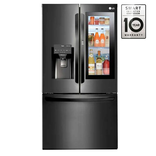 Refrigeradora 30pc GM78SXT de LG linear inverter Door in Door instaview negro.