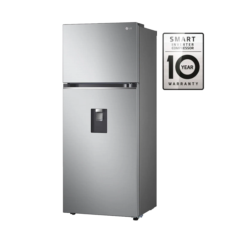 Refrigeradora inverter con dispensador de agua, 13 pc, VT38WPP, LG, Smart Diagnosis, color gris