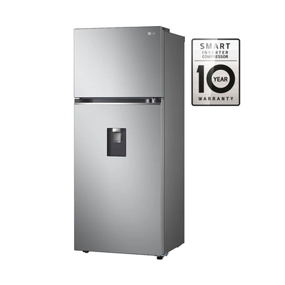 Refrigeradora inverter con dispensador de agua, 13 pc, VT38WPP, LG, Smart Diagnosis, color gris