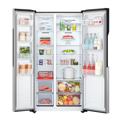 Refrigeradora Side By Side inverter, 18 pc, GS51BPP, LG, color acero pulido