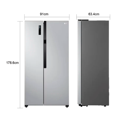 Refrigeradora Side By Side inverter, 18 pc, GS51BPP, LG, color acero pulido