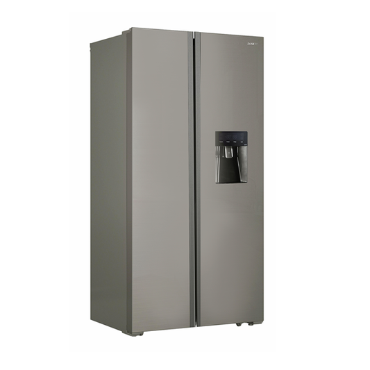 SANKEY REFRIGERADORA RF-19IN91GG SIDE BY SIDE INVERTER DE 18.9 CU.FT DISPENSADOR DE AGUA DISEÑO DE VIDRIO GRIS