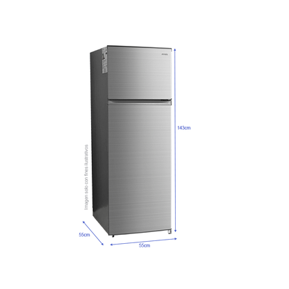 Refrigerador 7.1pc RF-207LSS Mystic Top Mount De Frost, acabado acero inoxidable, iluminación LED