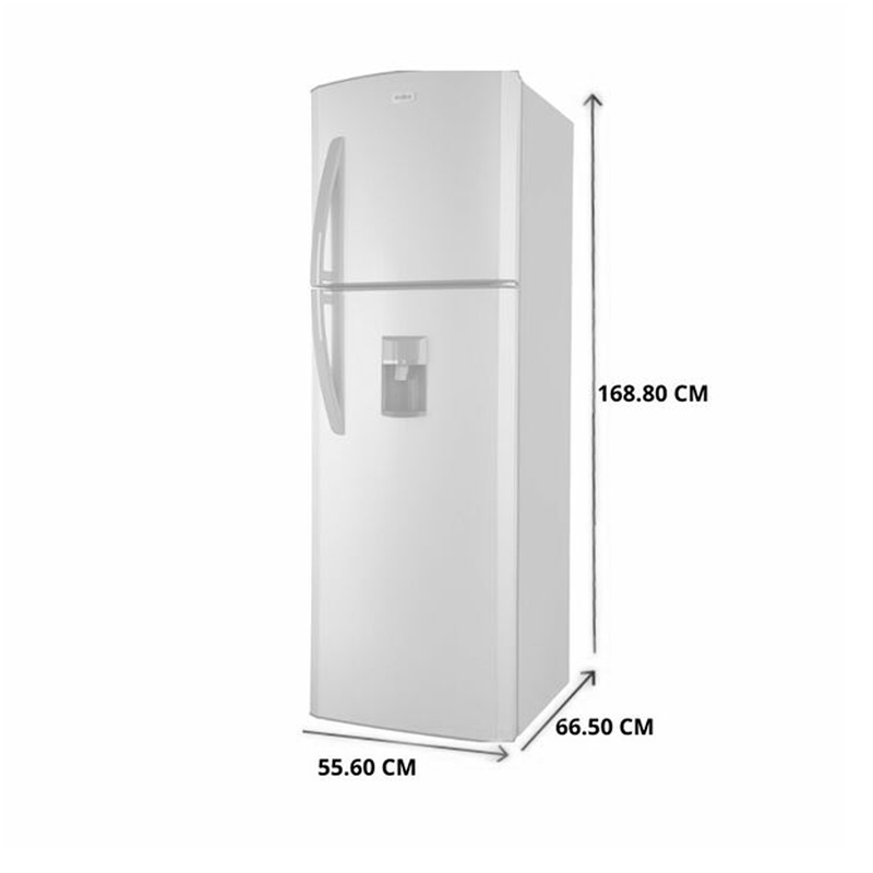 Mabe refrigeradora top mount RMA250FJMRU1 10 pies cubicos  inox, 250l dispensador de agua 2 litros