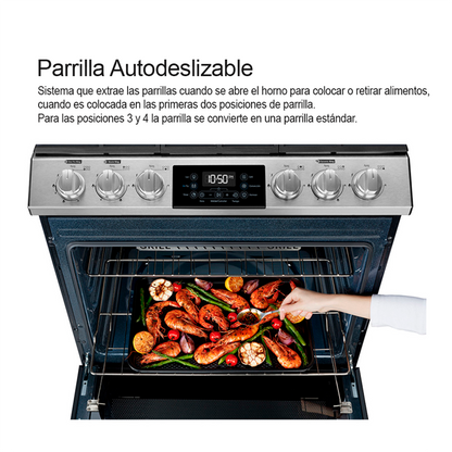 Estufa a gas 30" EMH7614DATMSS0 Mabe 6 quemadores