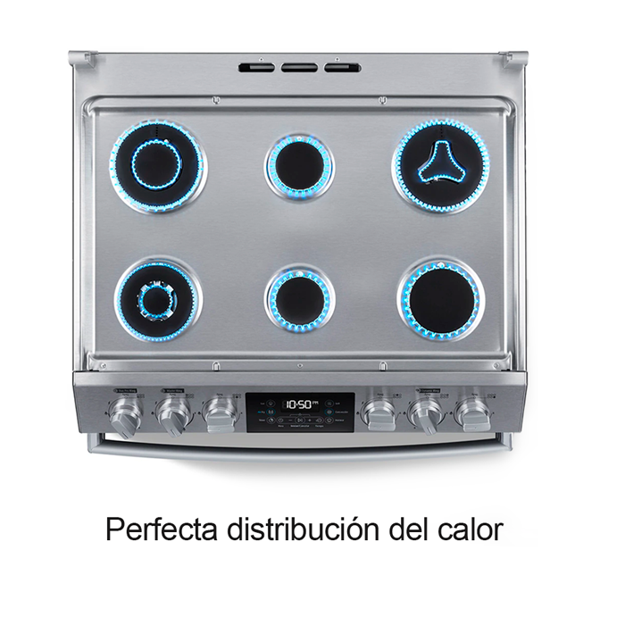Estufa a gas 30" EMH7614DATMSS0 Mabe 6 quemadores