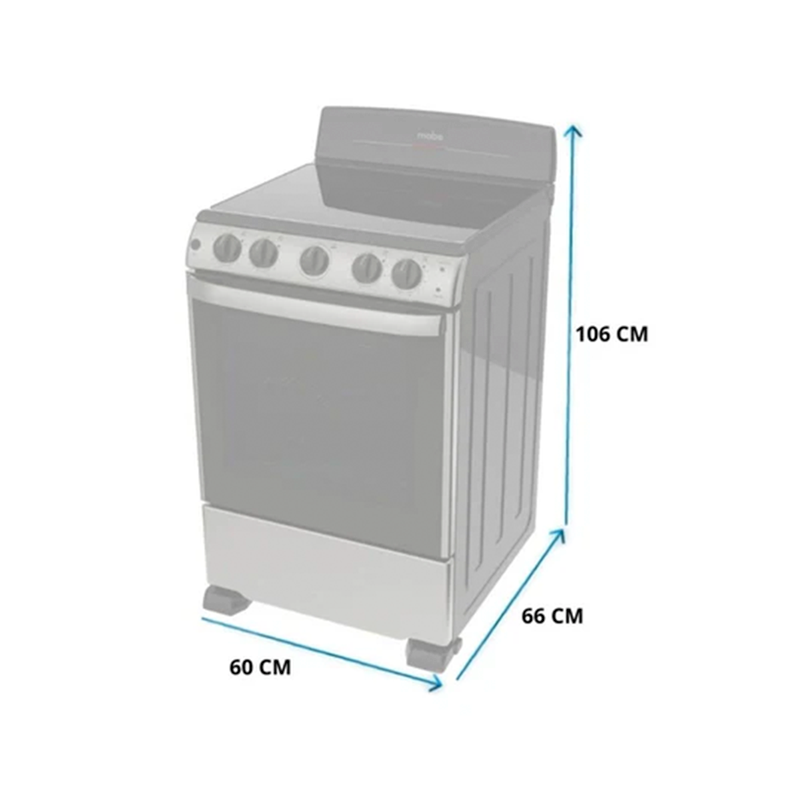 Estufa eléctrica 24" Mabe EME6063BVX0, cubierta vitrocerámica, 240V