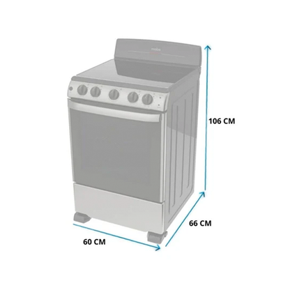 Estufa eléctrica 24" Mabe EME6063BVX0, cubierta vitrocerámica, 240V