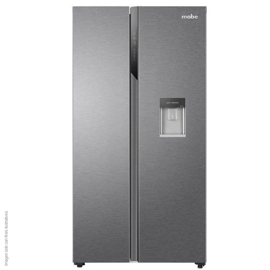 Refrigeradora Side By Side 18.5pc MSM544LMLSS0 Mabe color inoxidable, inverter, dispensador de agua.